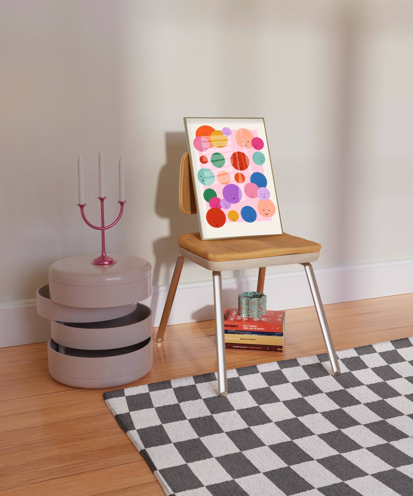 Colourful Smileys - Kunsttrykk - A4