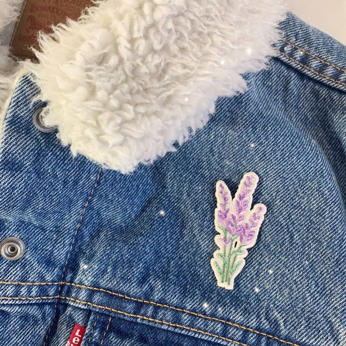 Lavendel Brodert Strykemerka