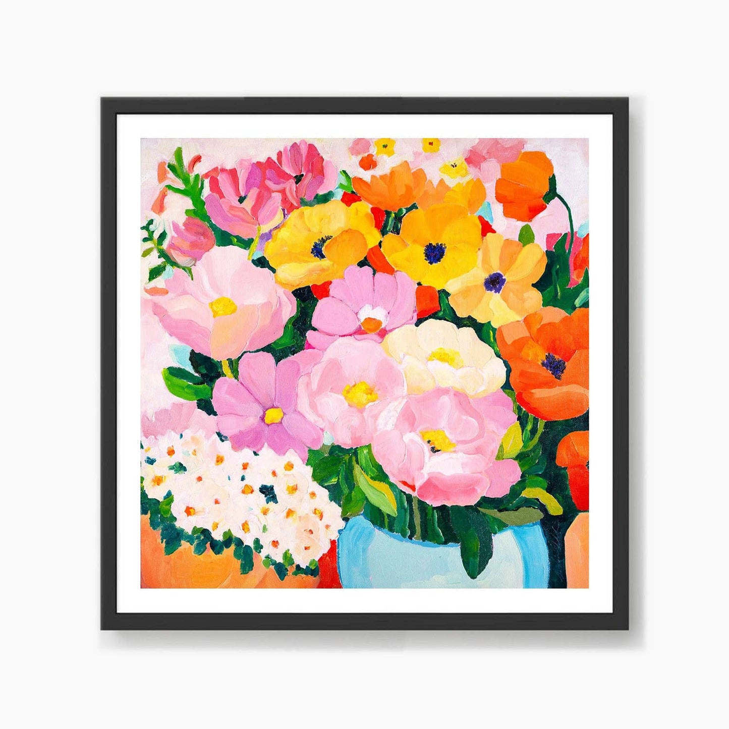 Market Day Flowers - Kunsttrykk - 8x8"
