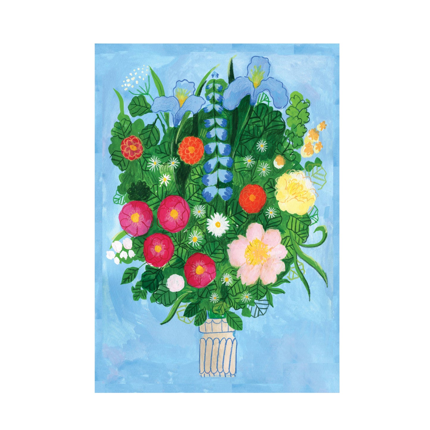 Blomsterbukett gratulasjonskort