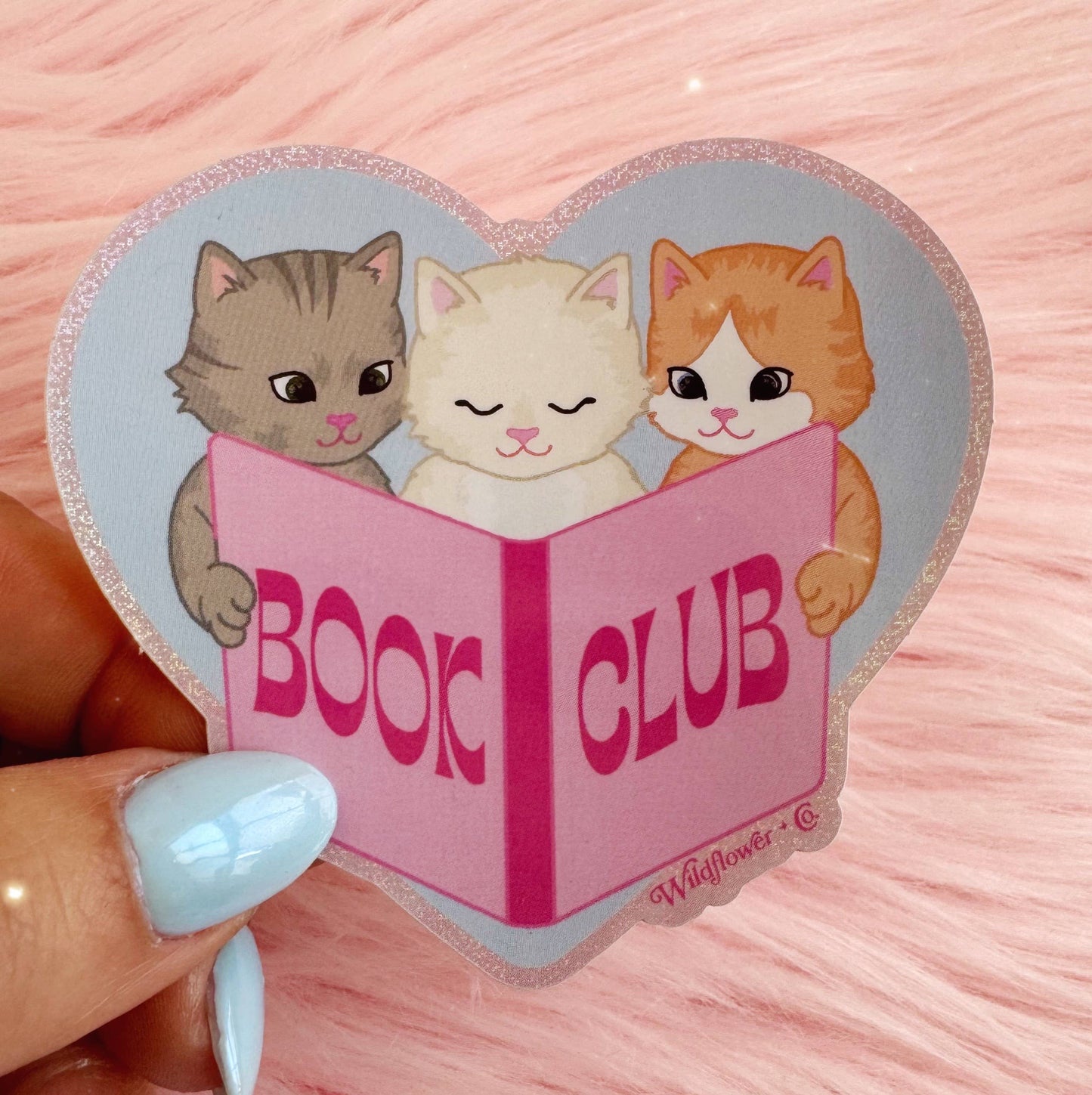 Cat Book Club Klistremerke