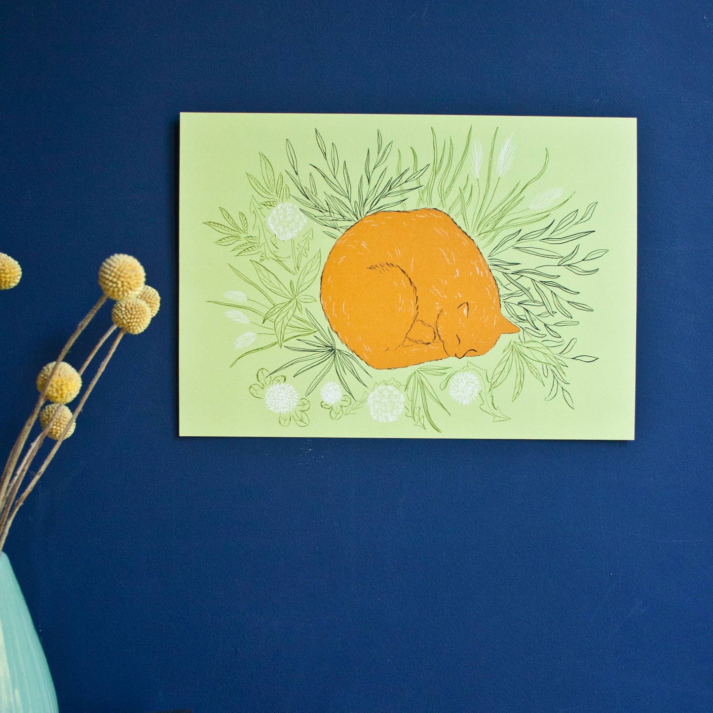 Oransje Katt - Kunsttrykk - A4