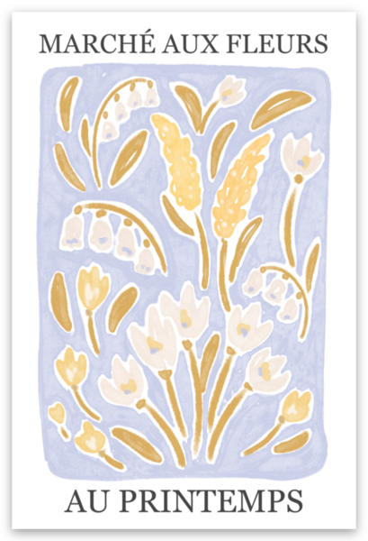 Vårmarked Blomster Klistremerke - 7,5 cm x 5 cm