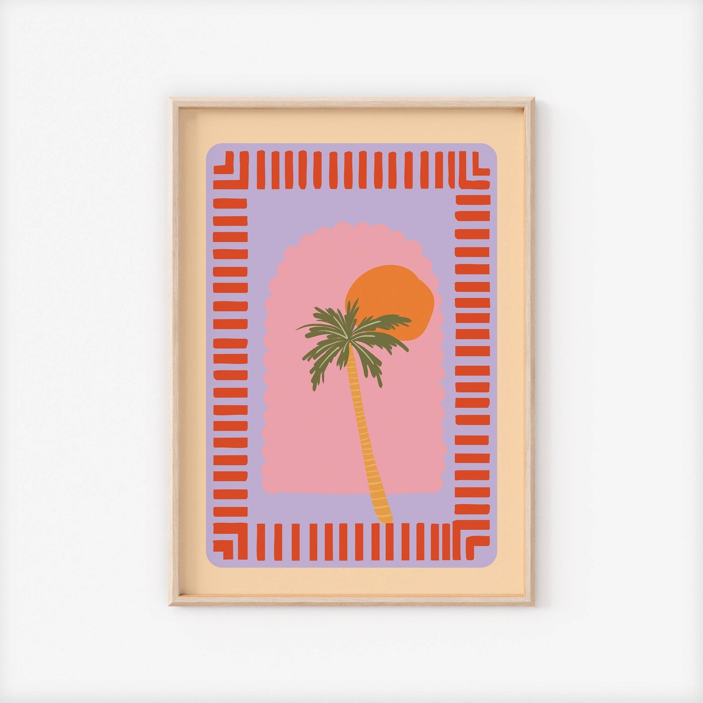 Palmtree And Sun - A4 - Kunsttrykk