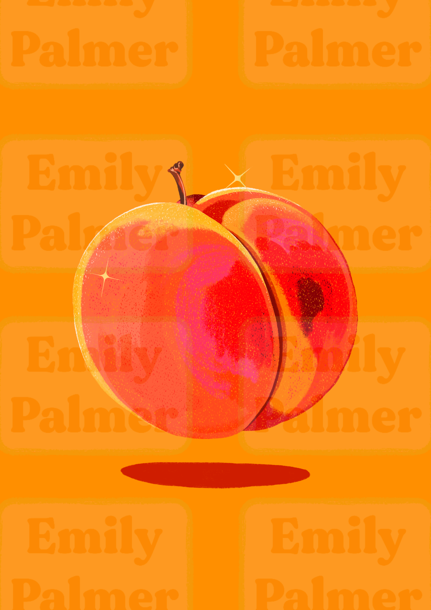Peach Fruit Kunsttrykk A4