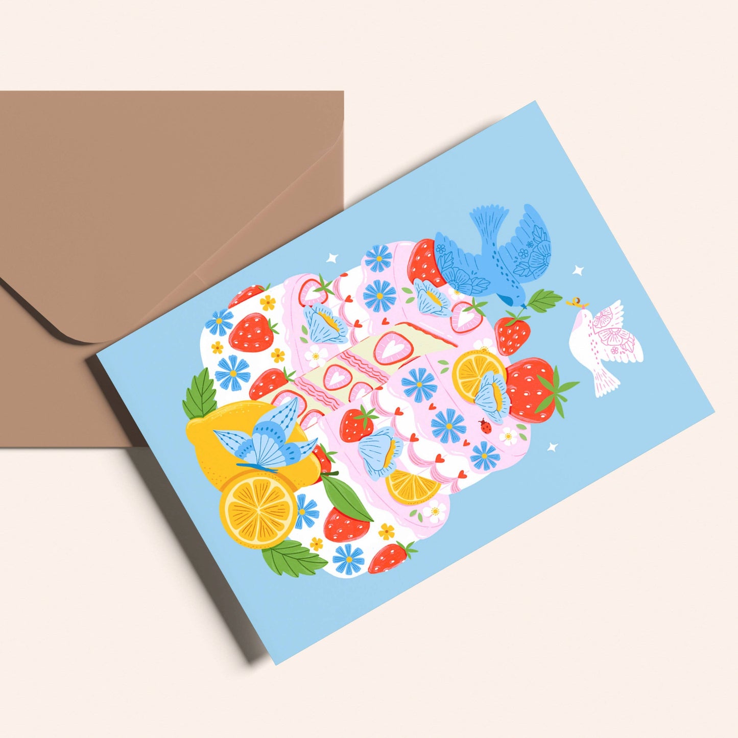 Bursdagskake gratulasjonskort