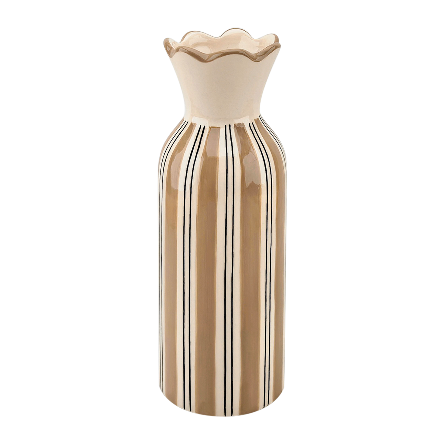 Beige Stripet Vase