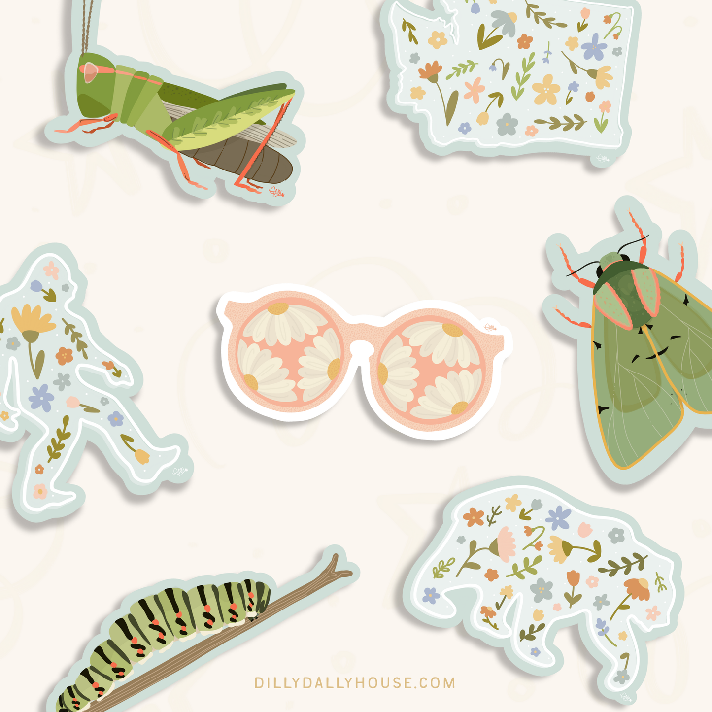Daisy Sunglasses - Vinyl Klistremerke