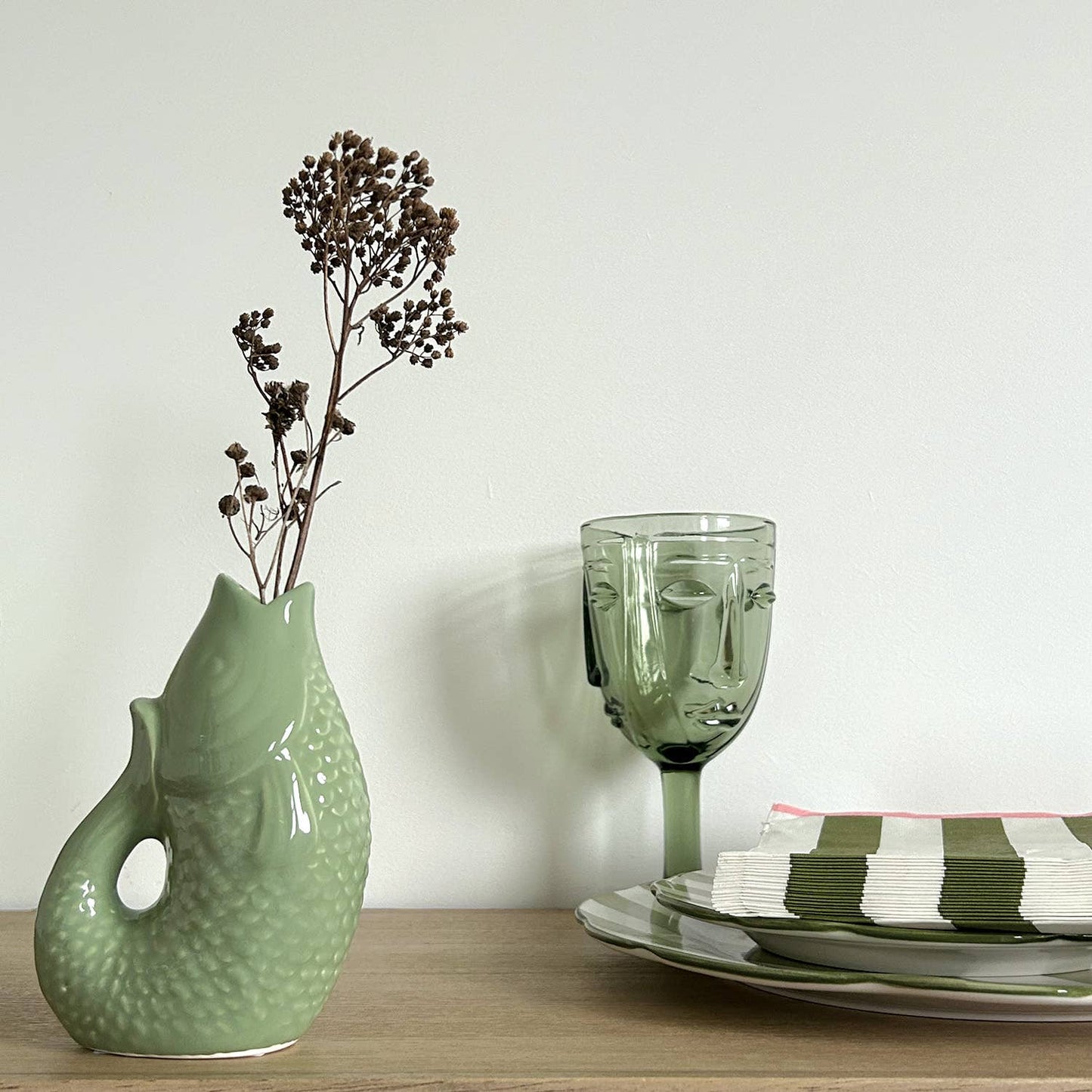 Liten Grønn Fisk Vase