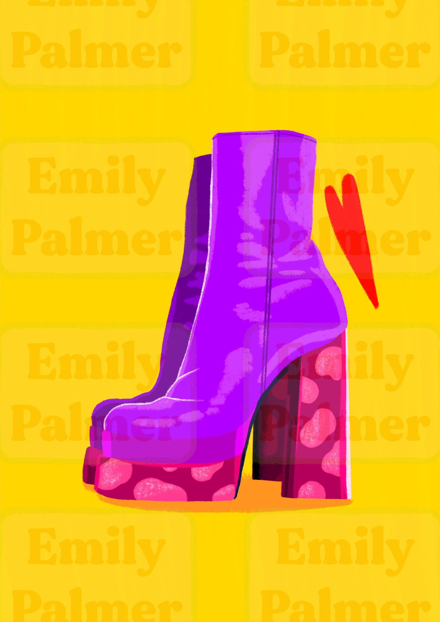 Purple BootsKunsttrykk A4