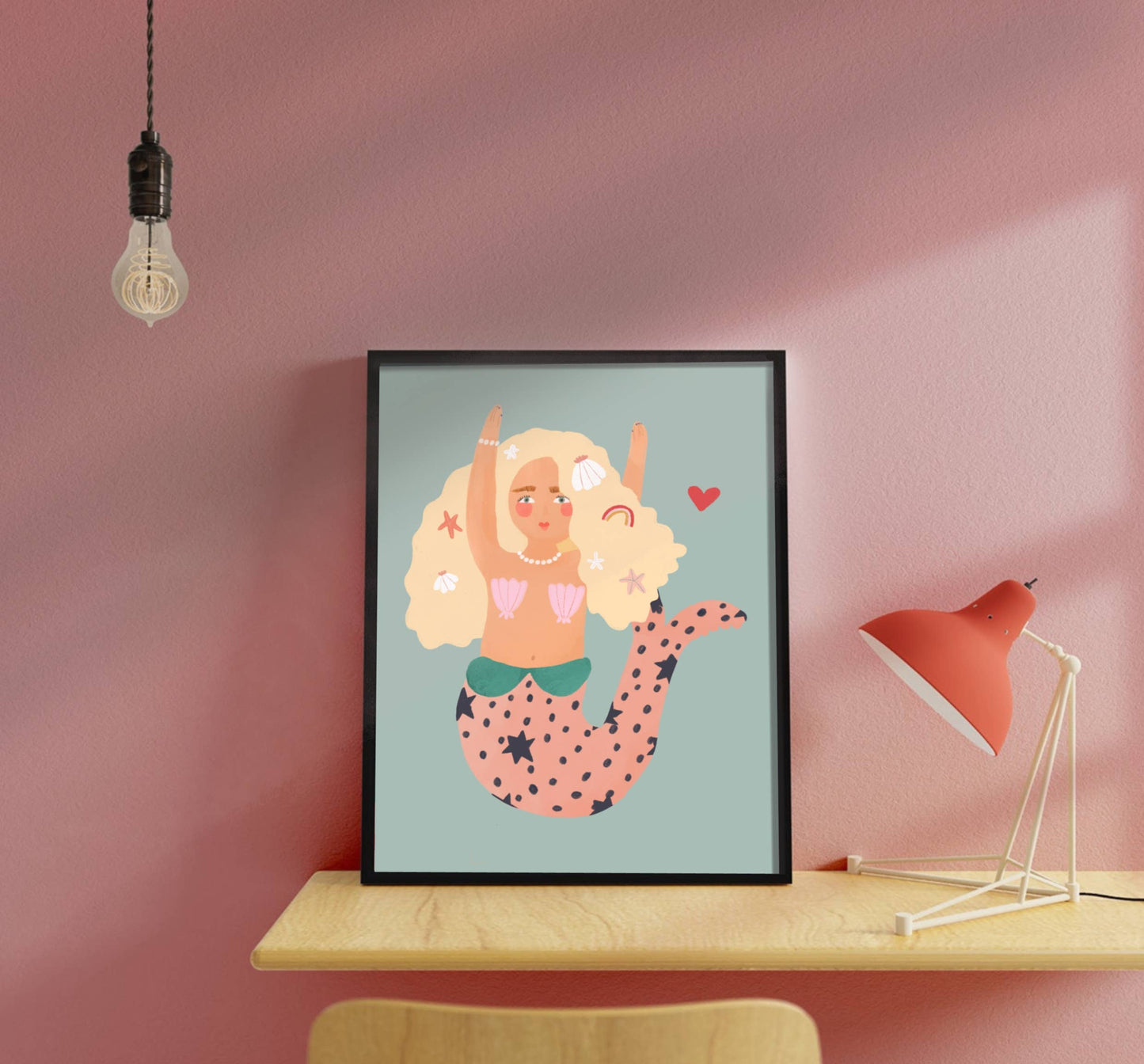 Havfrue - Kunsttrykk - A5
