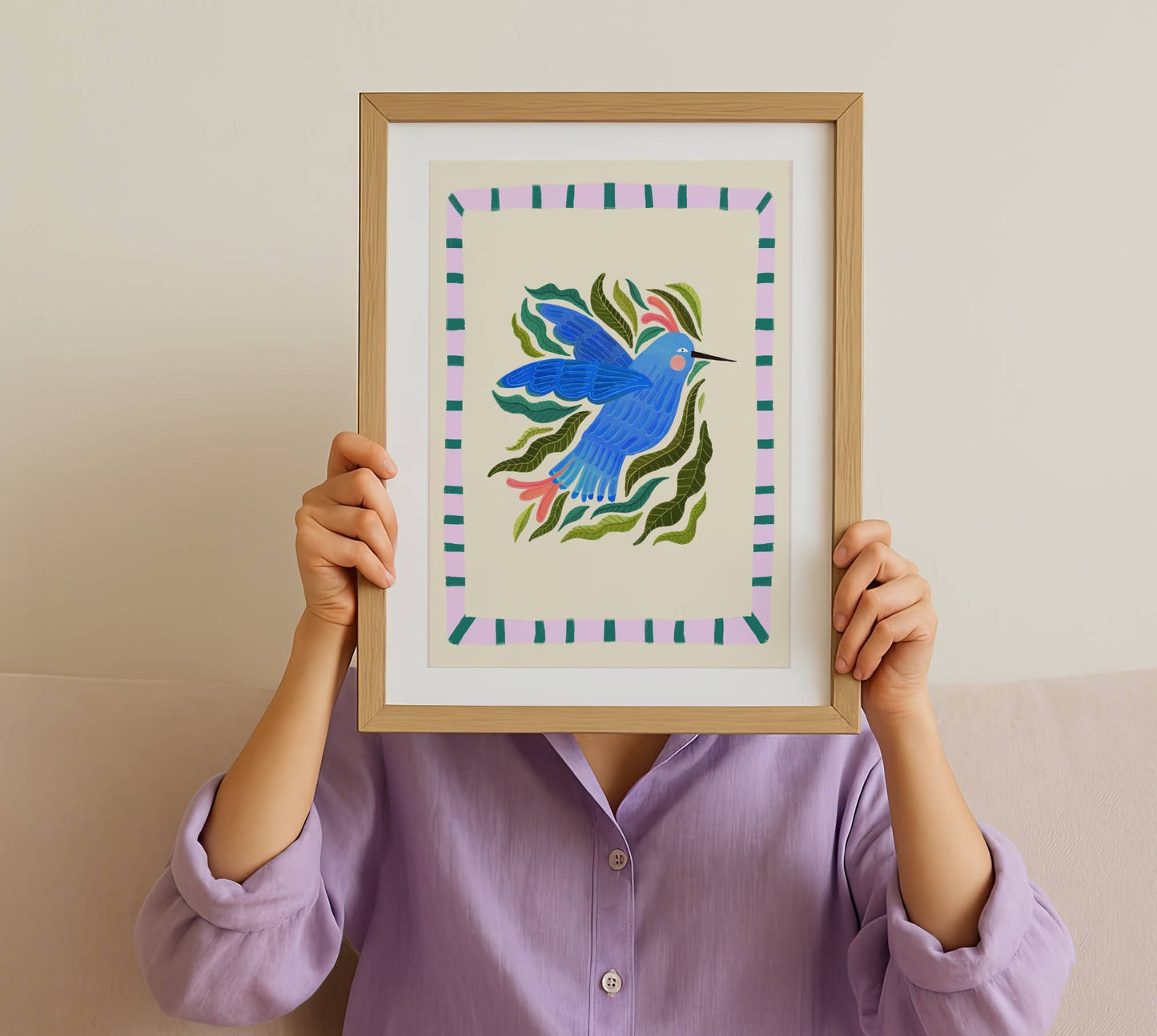 Holly Hummingbird - Kunsttrykk - A3