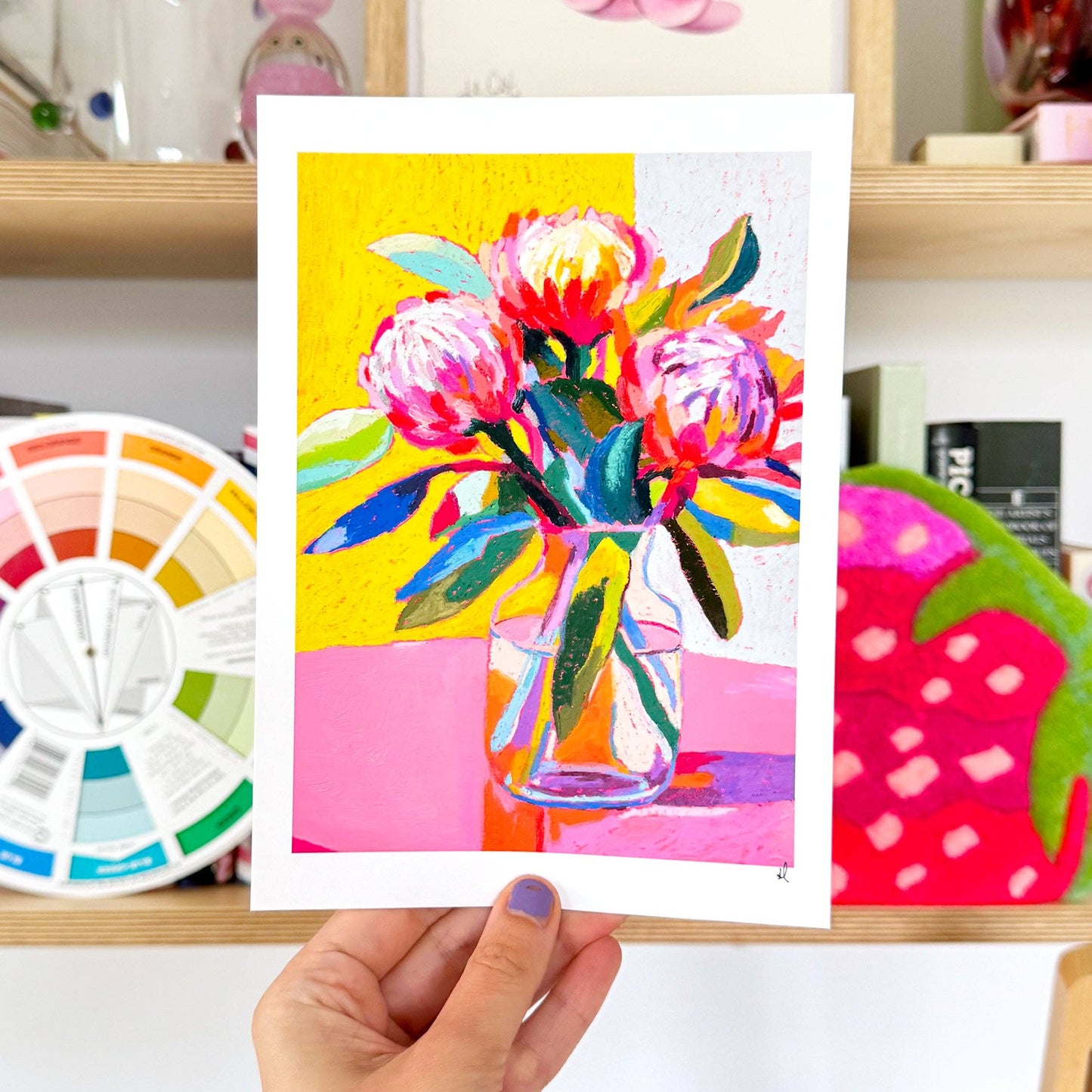 Playful Protea - Kunsttrykk - A3
