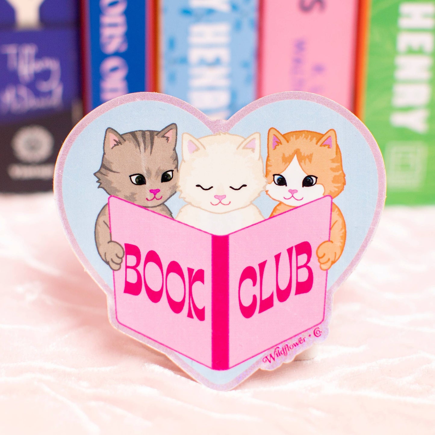 Cat Book Club Klistremerke