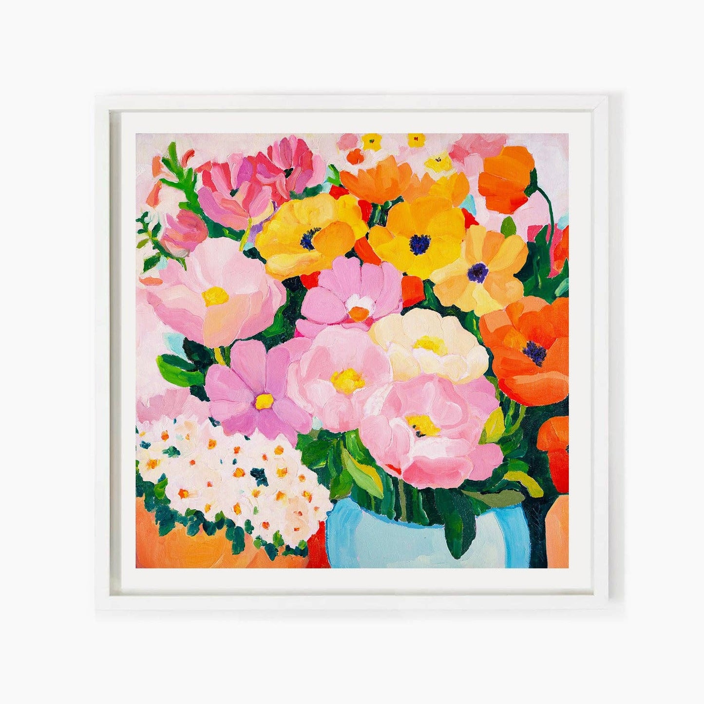 Market Day Flowers - Kunsttrykk - 8x8"