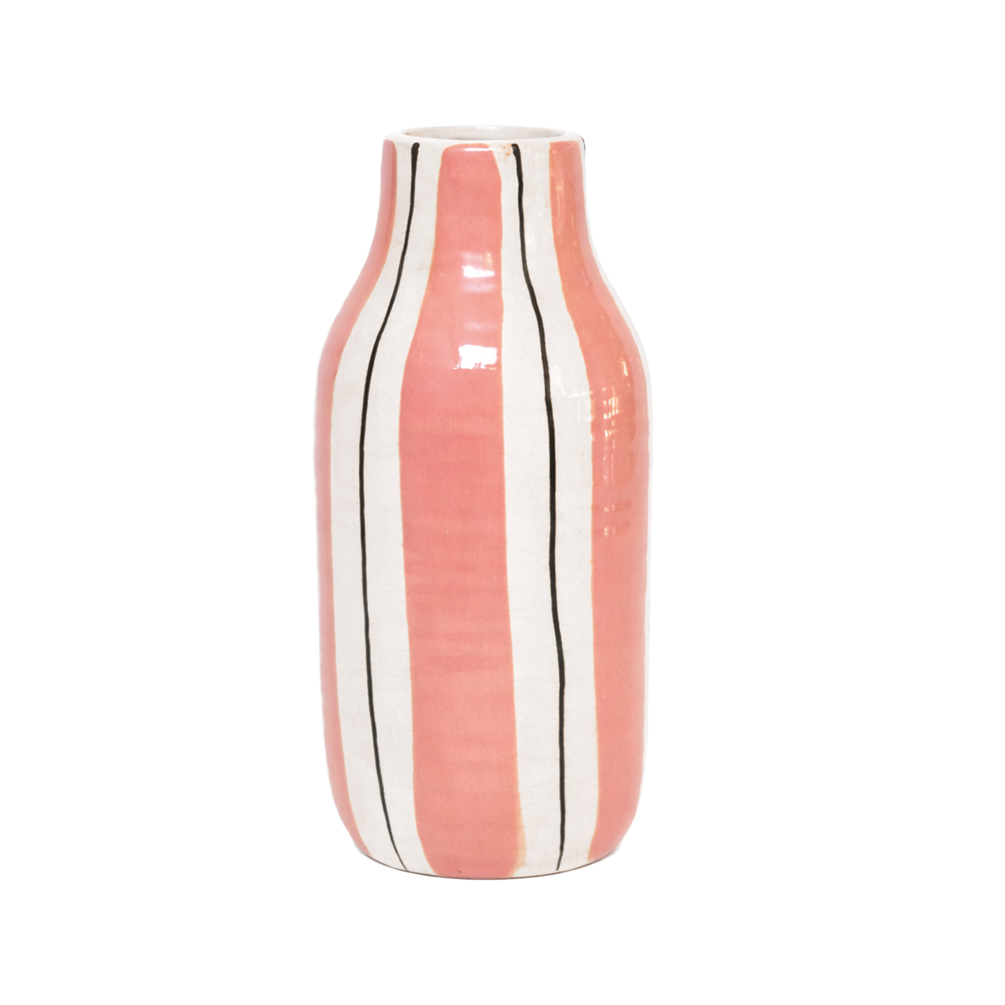 Stor Rosa Stripet Vase