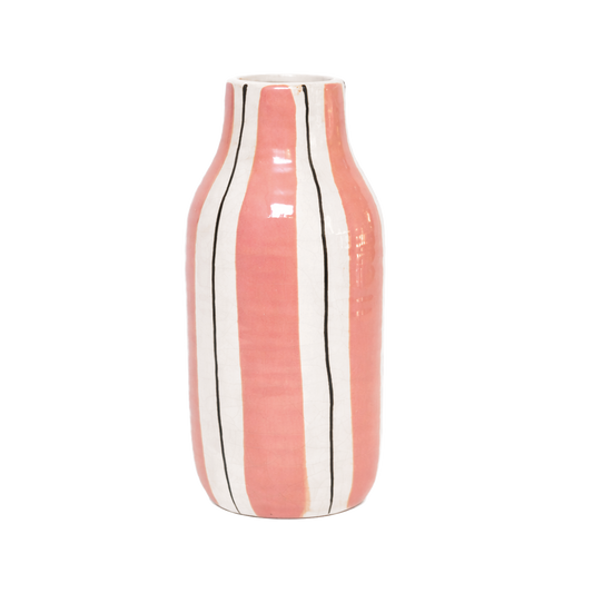 Stor Rosa Stripet Vase