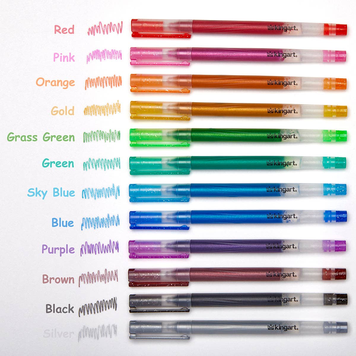 Glitter Gelpenner - 12-pk