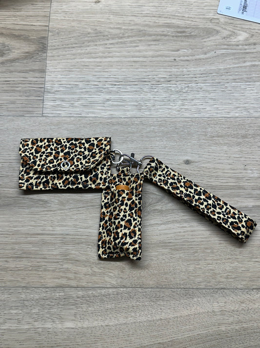 Leopard kortmappesett med lypsylholder