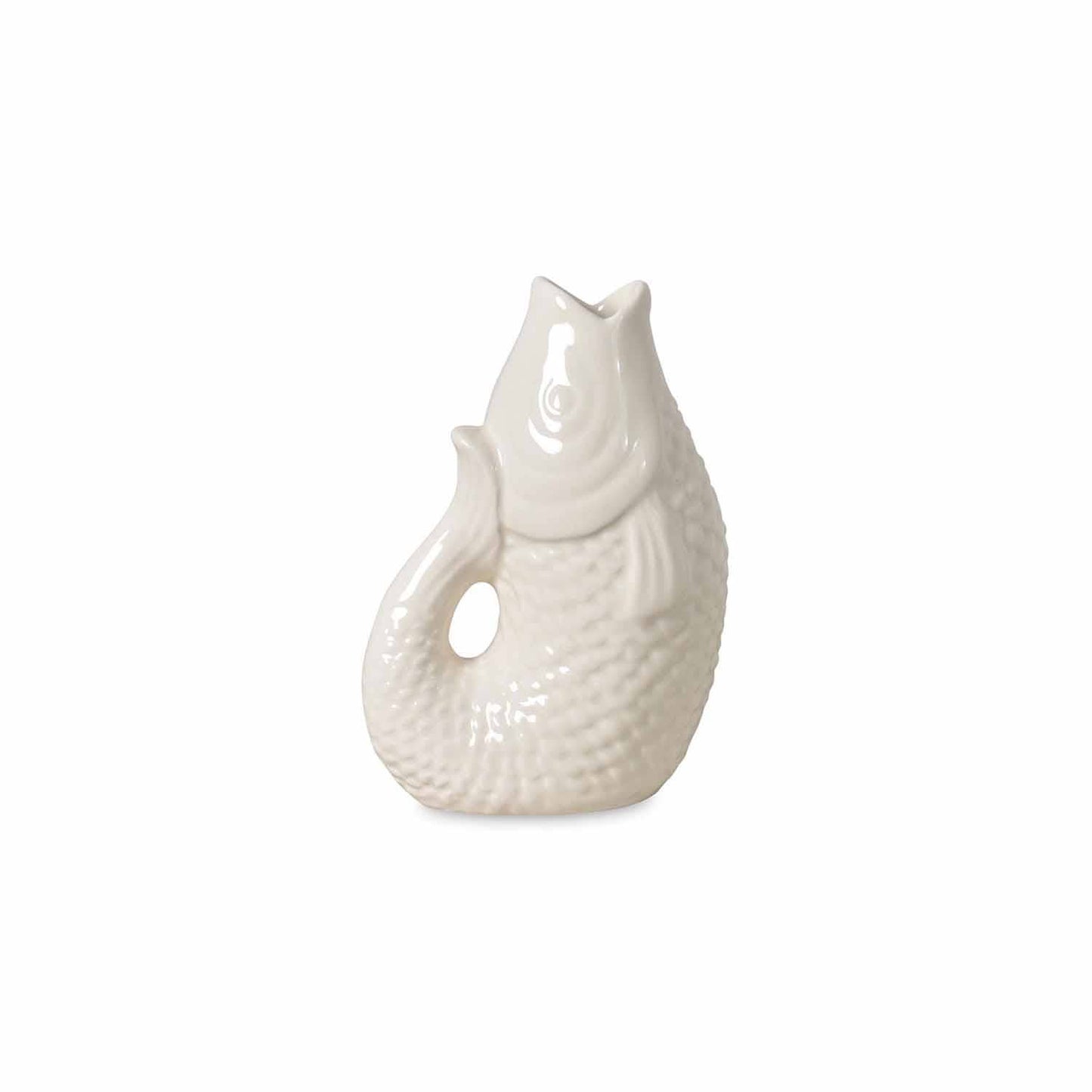 Liten Hvit Fisk Vase