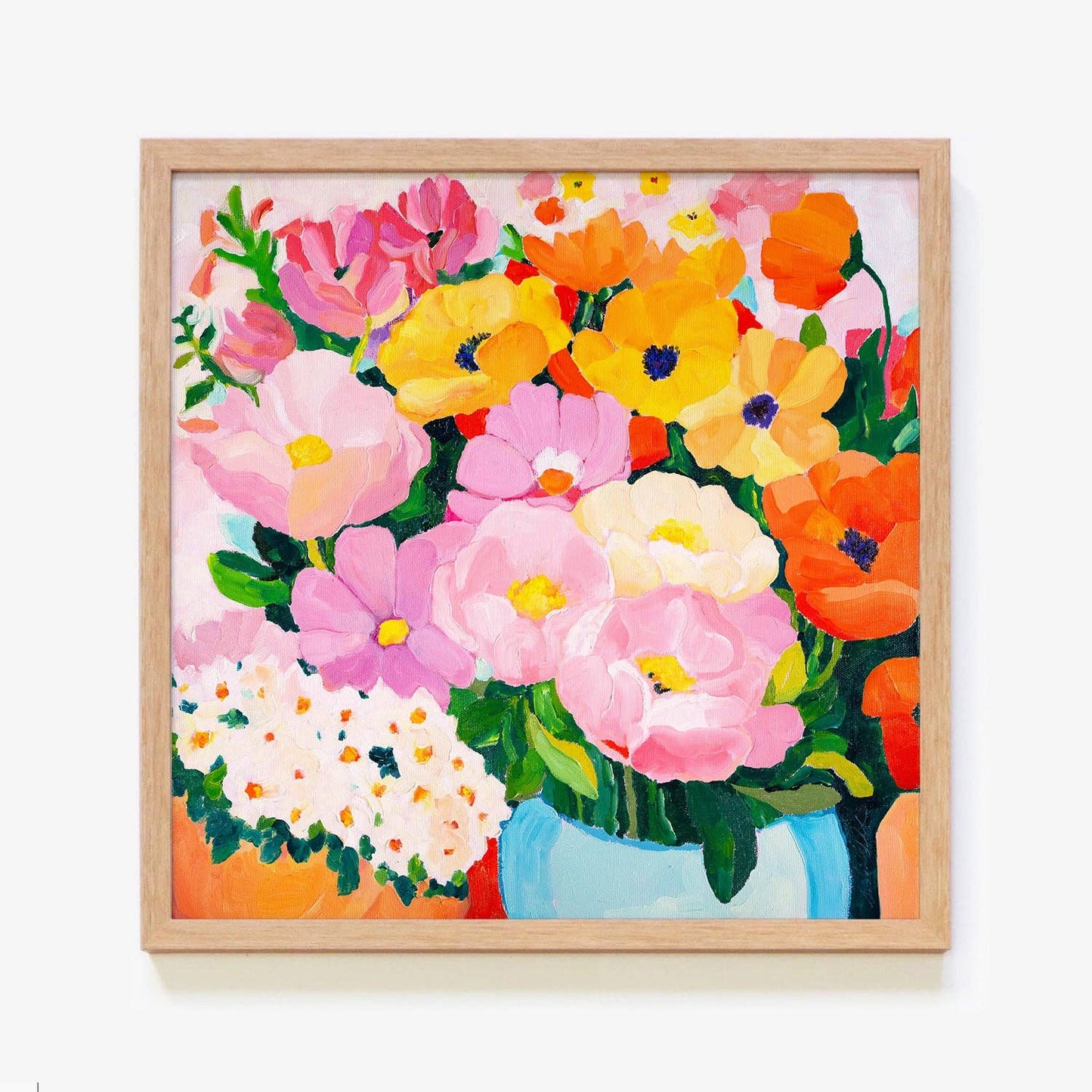 Market Day Flowers - Kunsttrykk - 8x8"