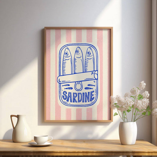 Retro Sardiner  - Kunsttrykk - A3