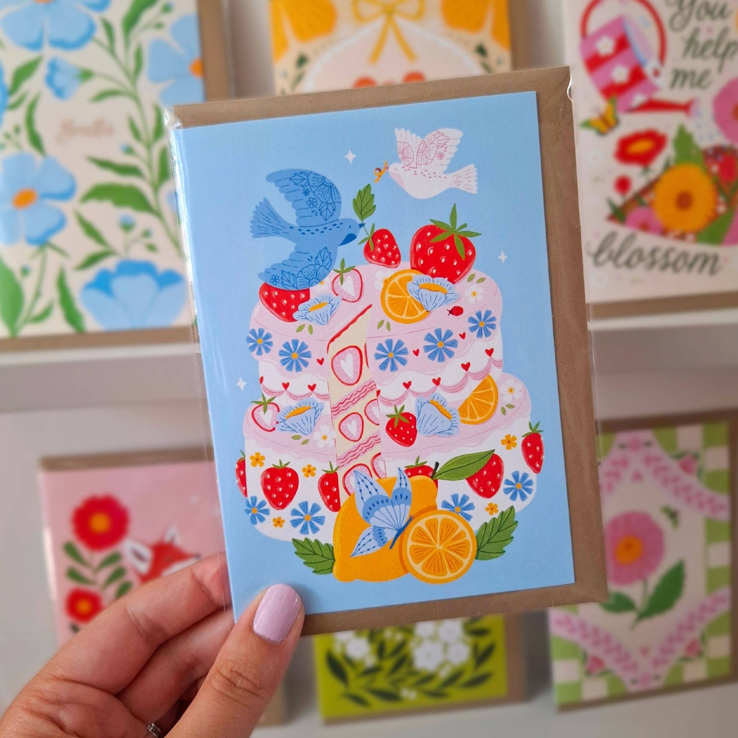 Bursdagskake gratulasjonskort