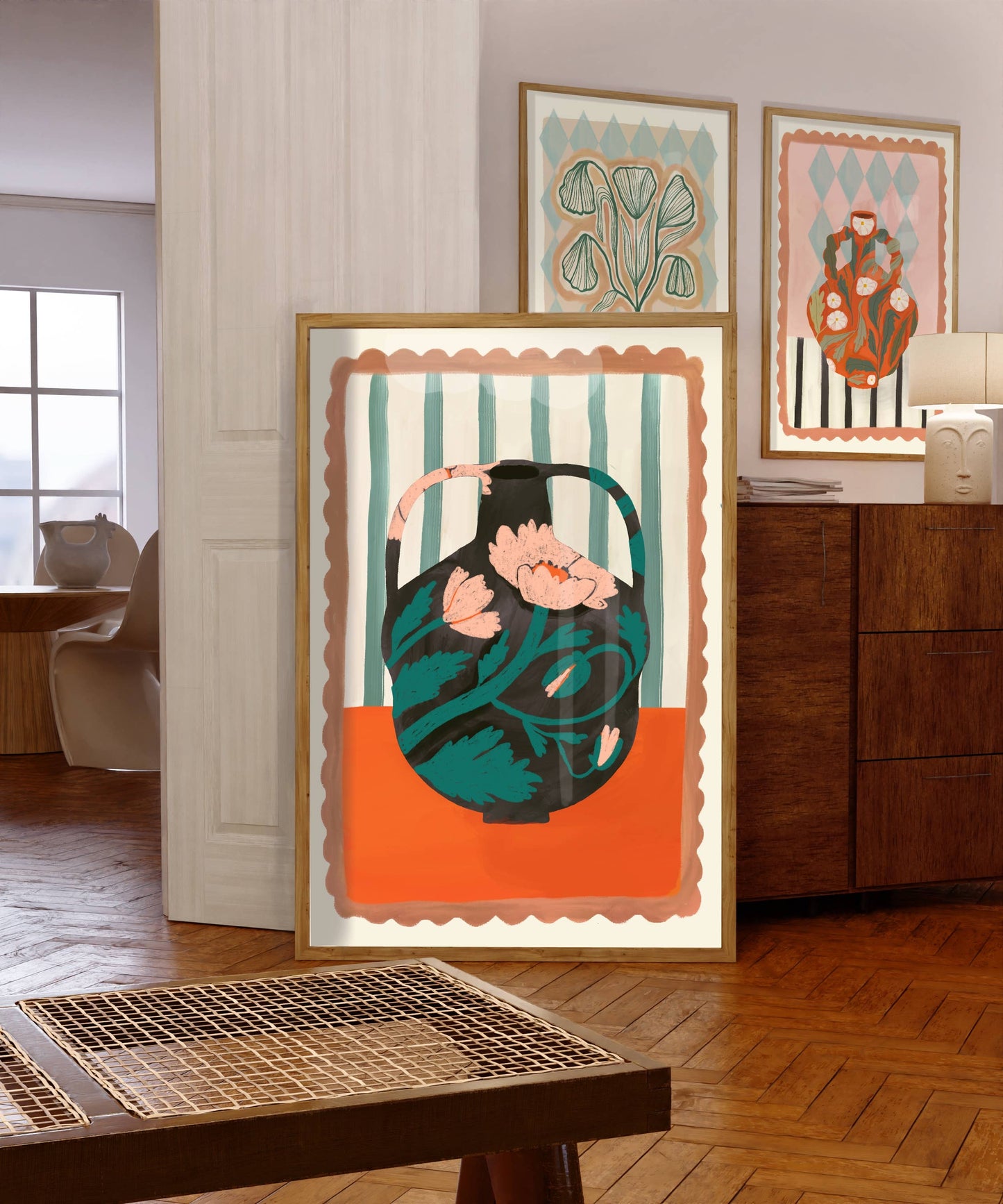 Svart Vase - Kunsttrykk - A5