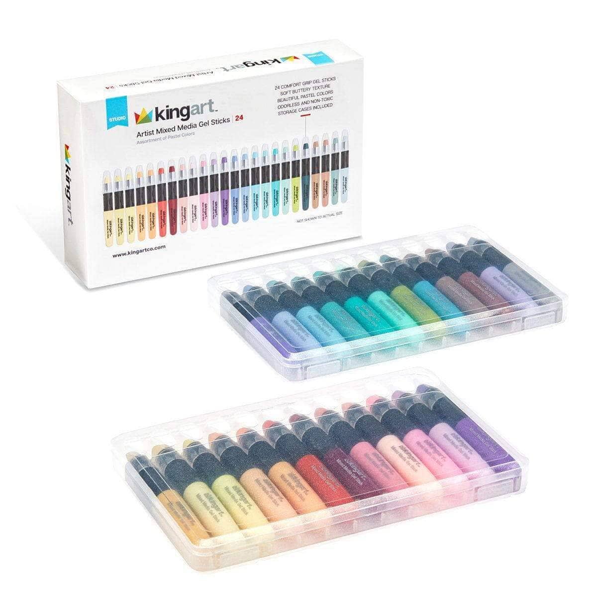 Mixed Media Gel Stick Crayons - 24 Pastel Farger