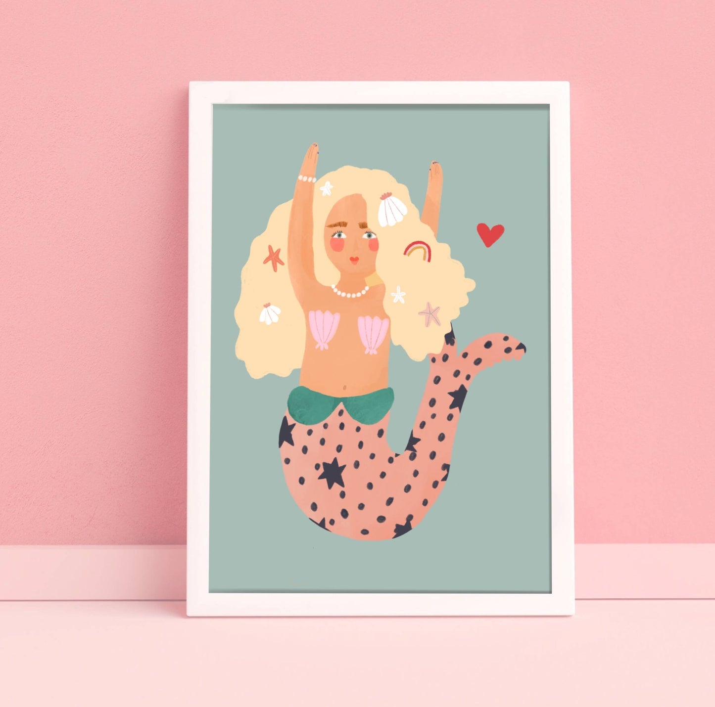 Havfrue - Kunsttrykk - A5