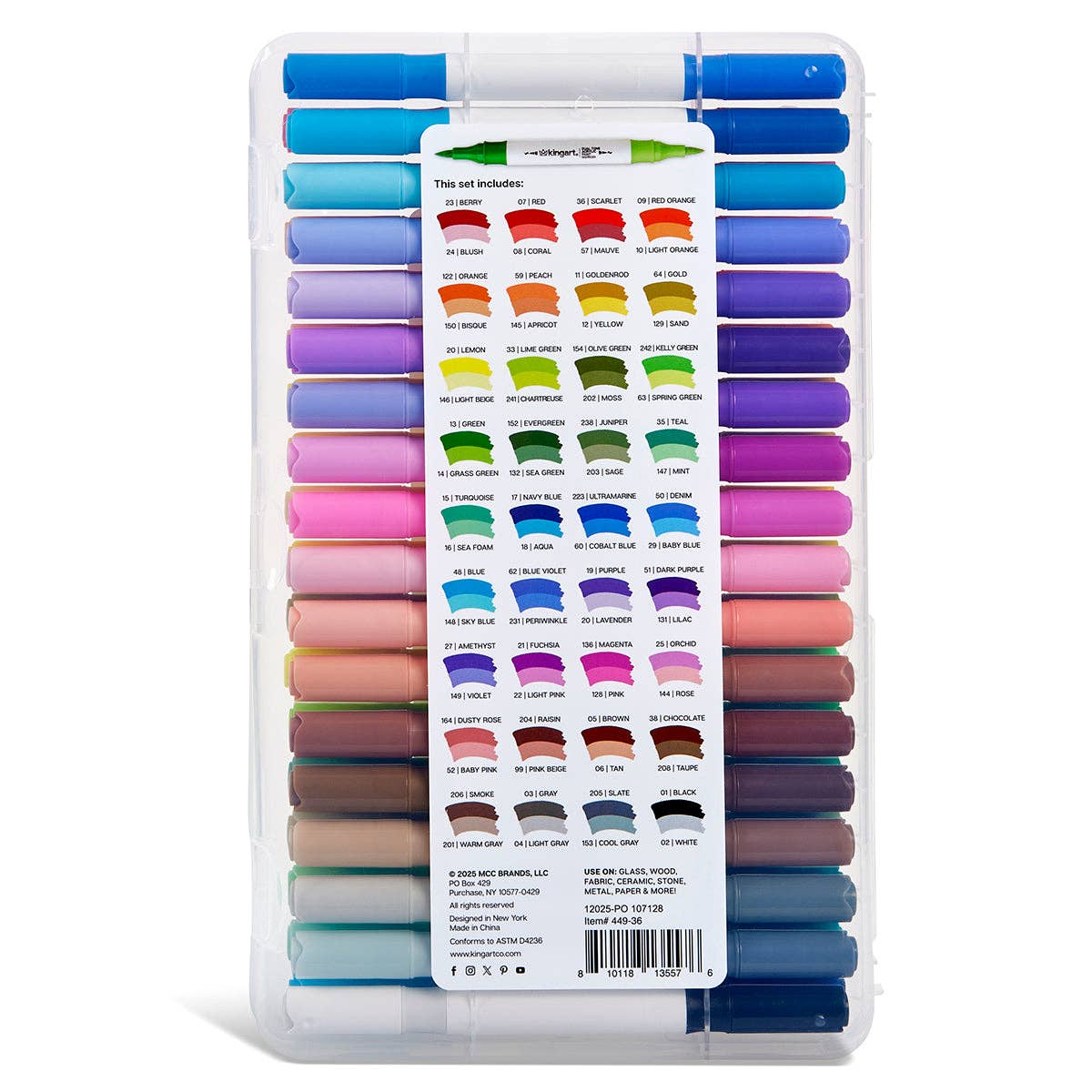 PRO Dual Tone® Akryltusjer - 36 Tusjer, 72 Farger