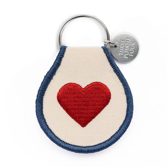 Hjerte - Brodert Nøkkelring