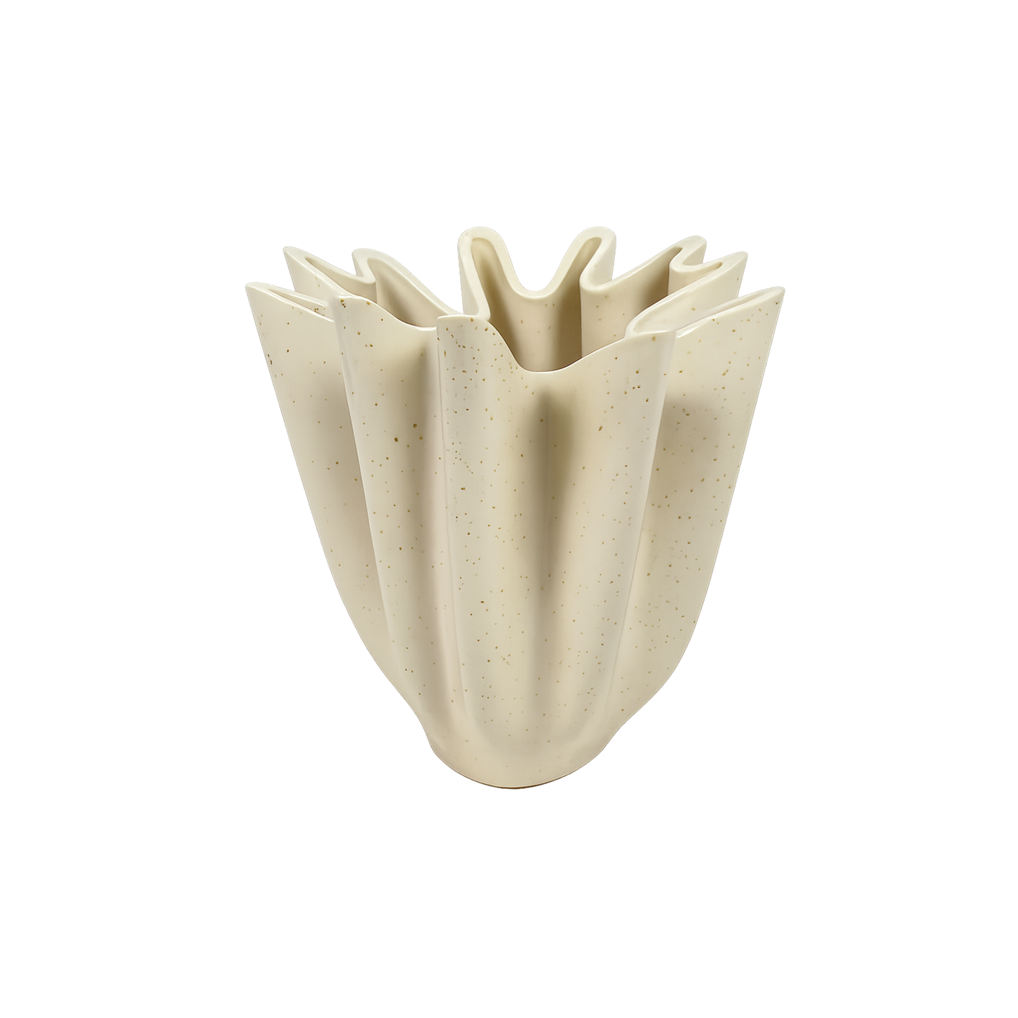 Beige Bølgete Vase