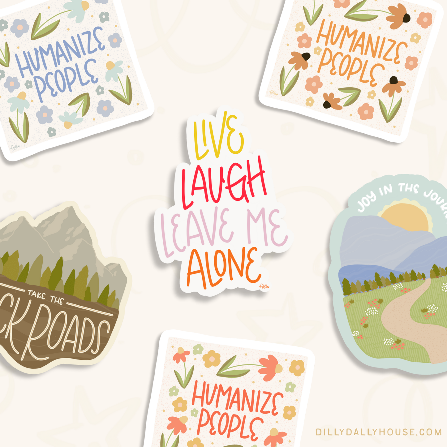 Live Laugh Leave Me Alone - Klistremerke