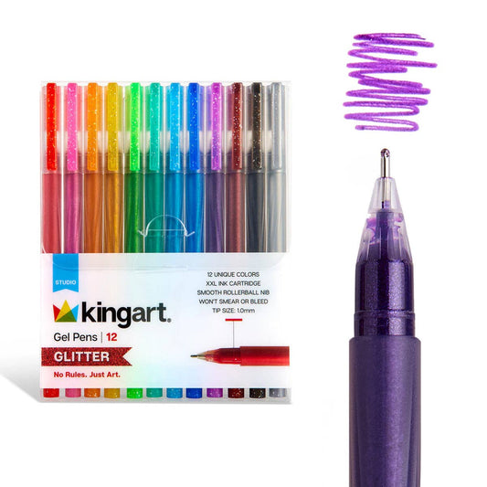 Glitter Gelpenner - 12-pk