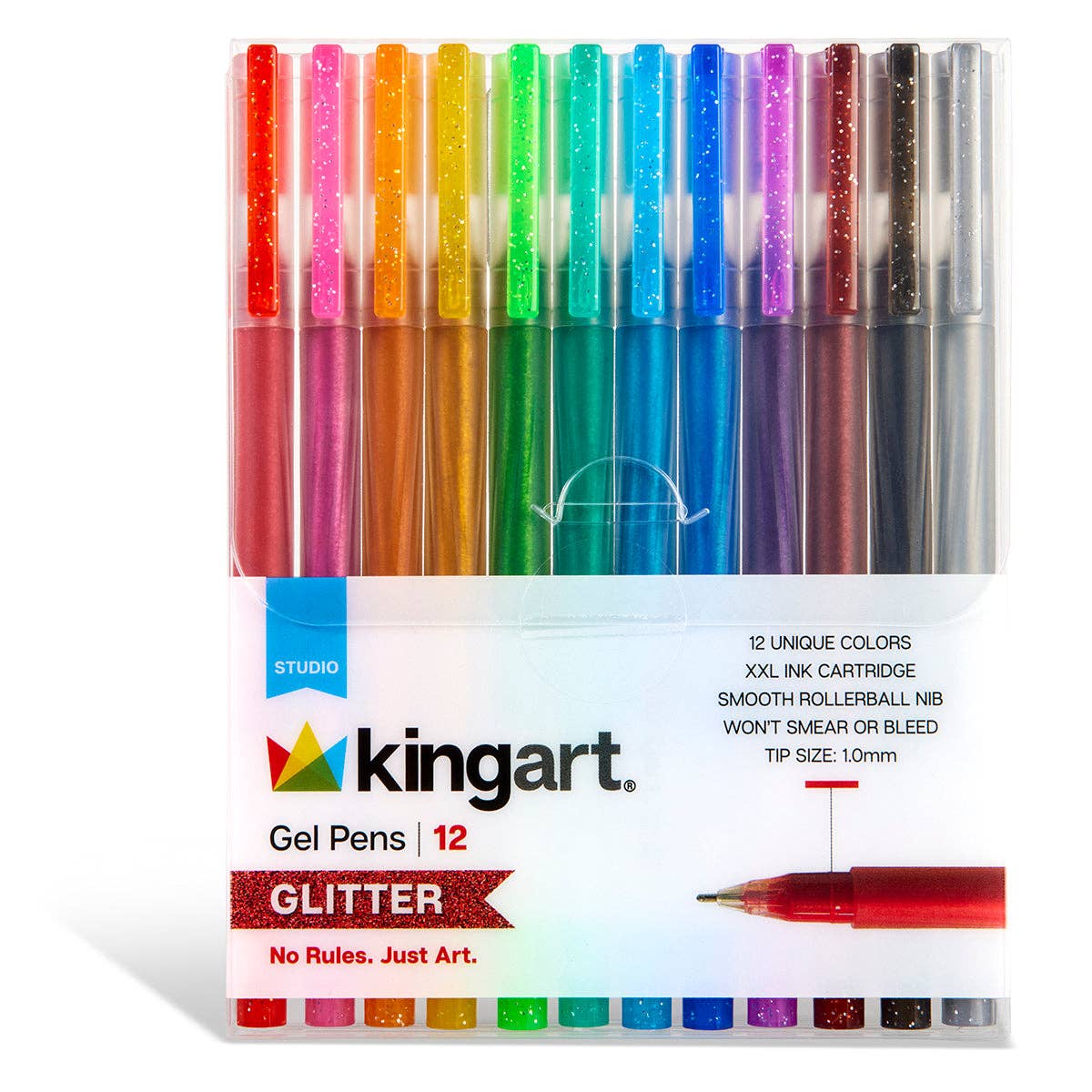 Glitter Gelpenner - 12-pk