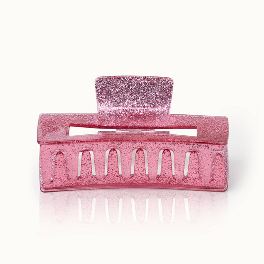 Rosa glitter XL hårklype