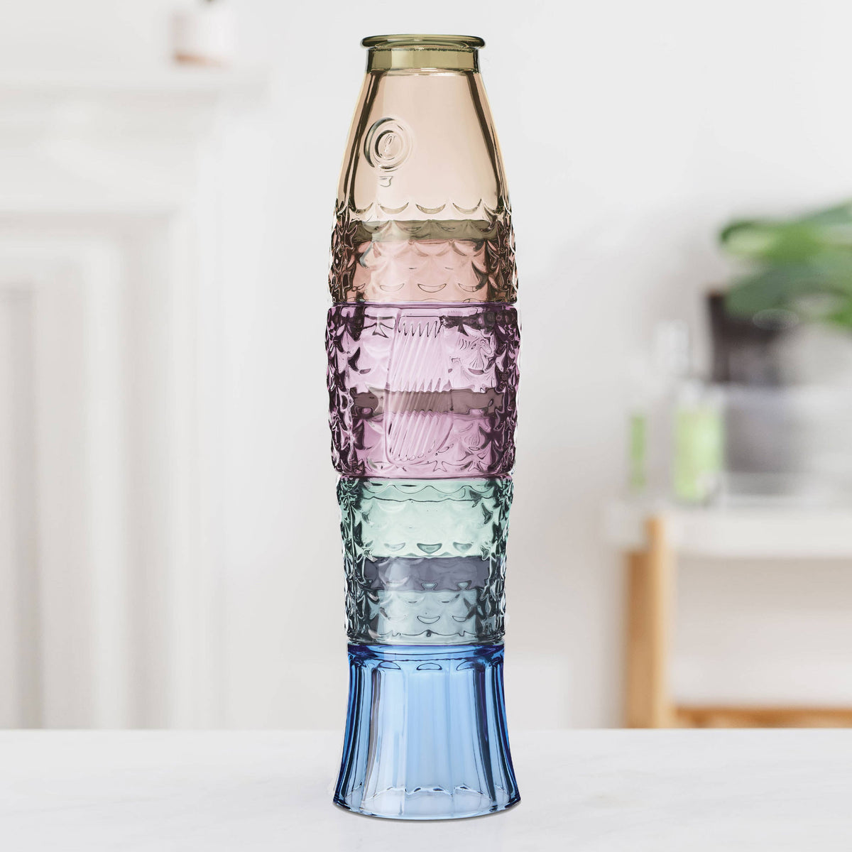 4 stk Stableglass – Fisk Regnbue