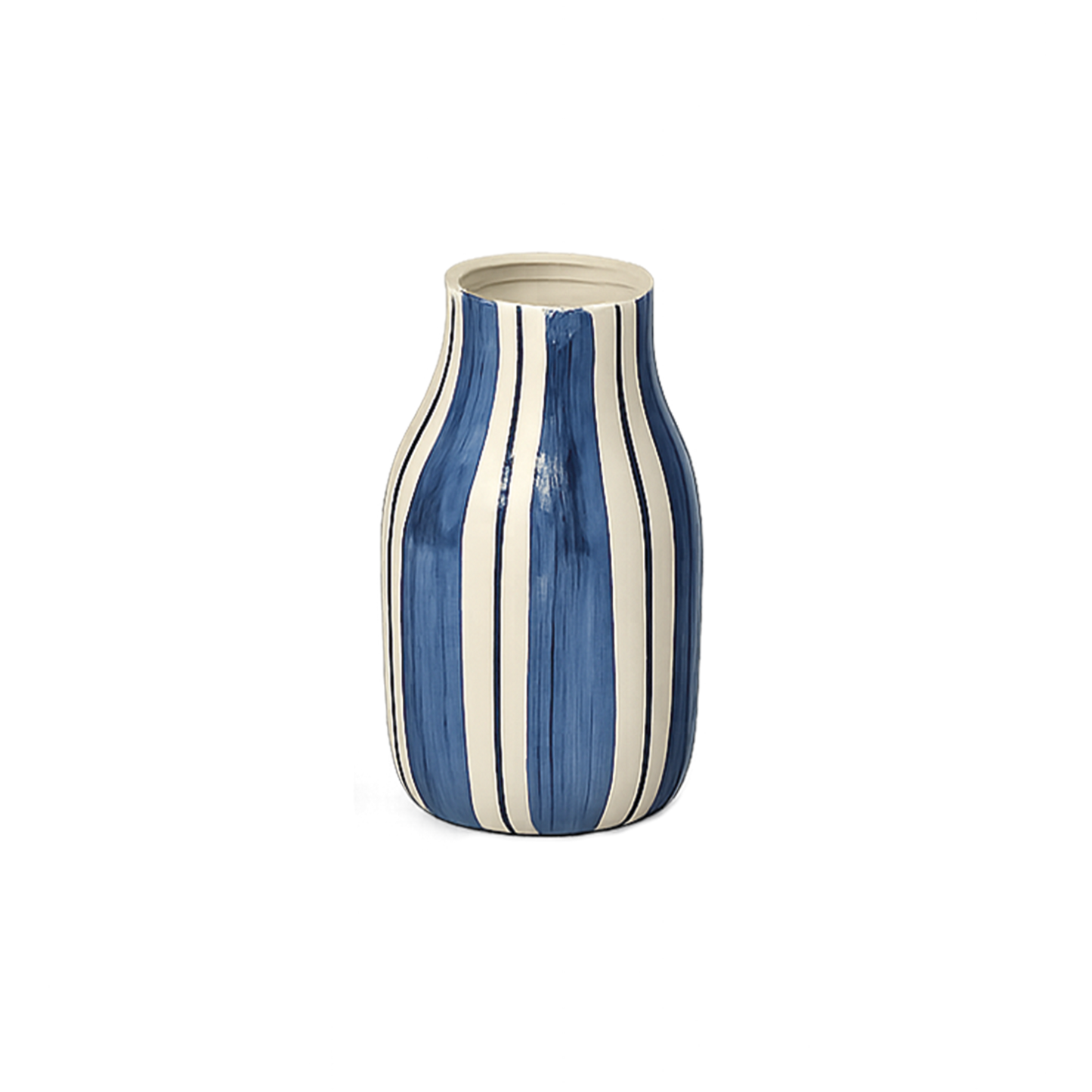 Liten Blå Stripet Vase