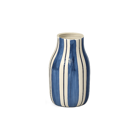 Liten Blå Stripet Vase