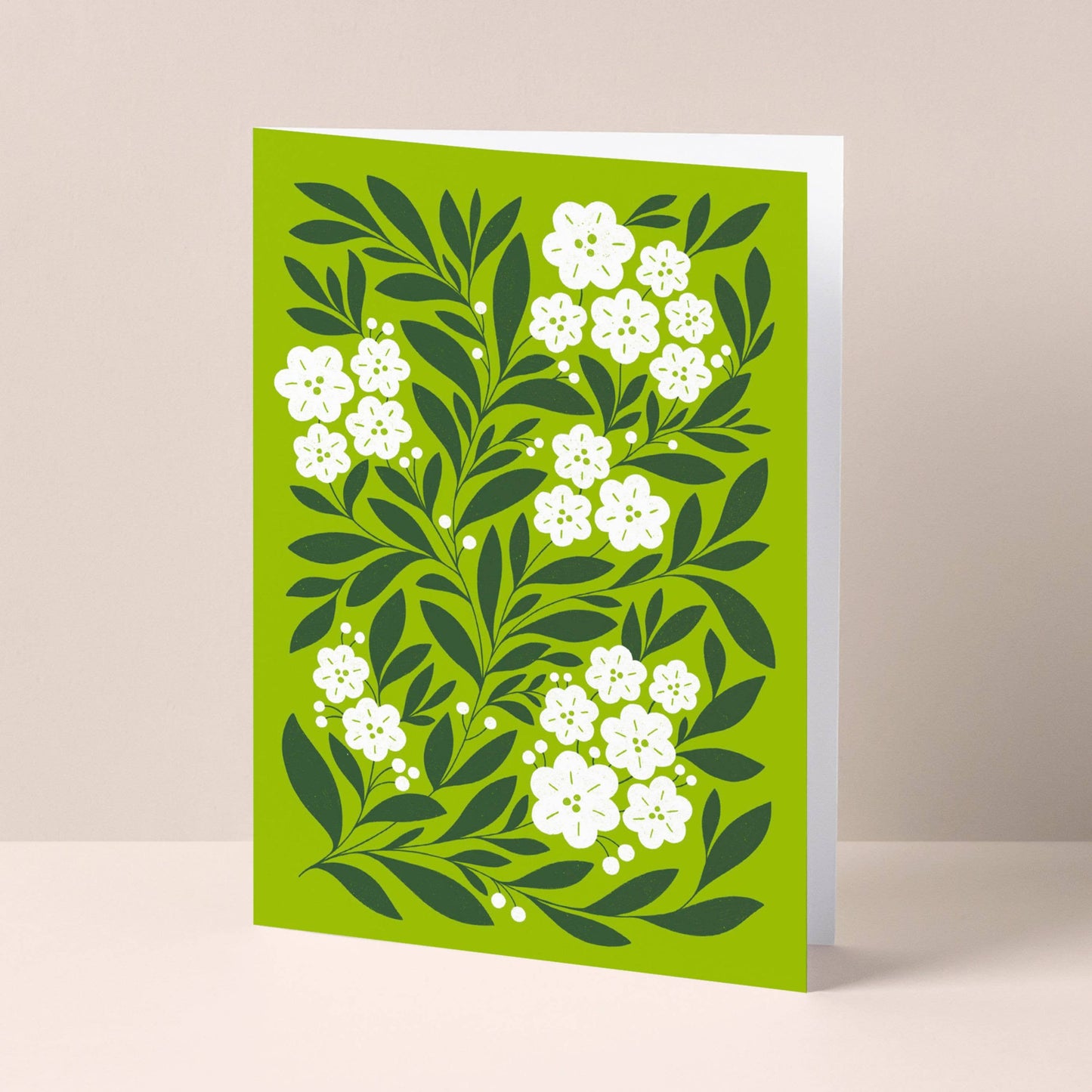 Grønt botanisk gratulasjonskort