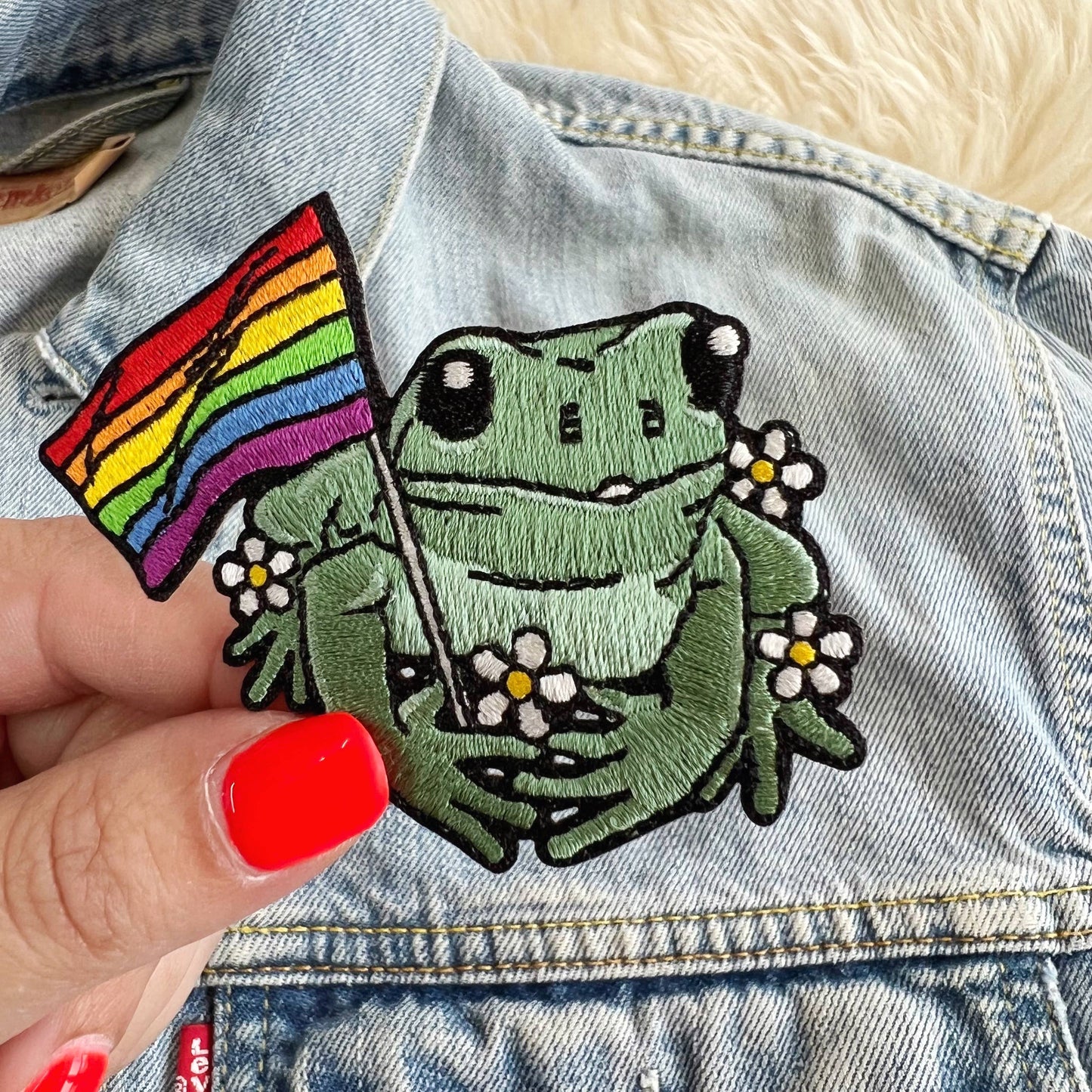 Frosk Med Prideflagg Strykemerke