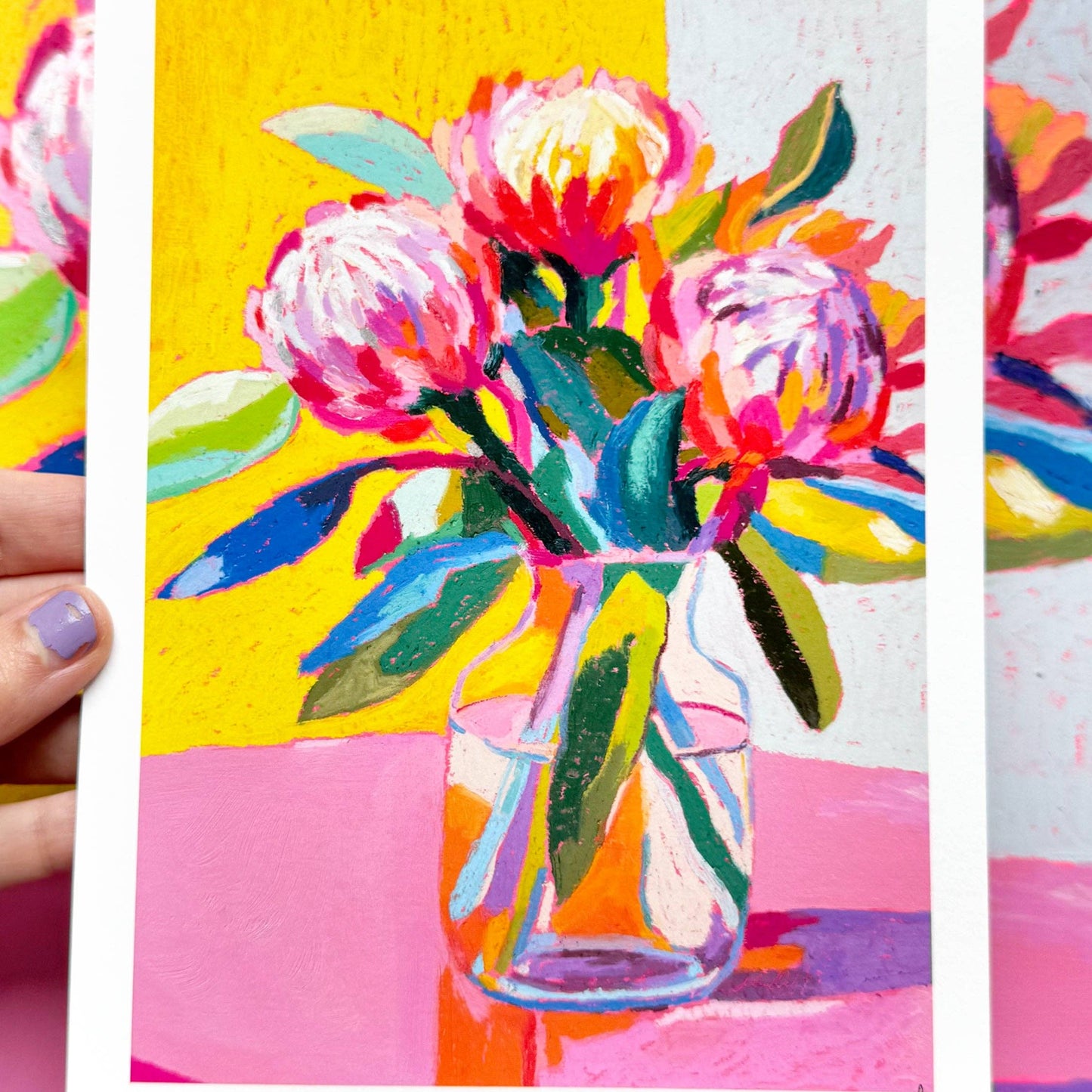 Playful Protea - Kunsttrykk - A3