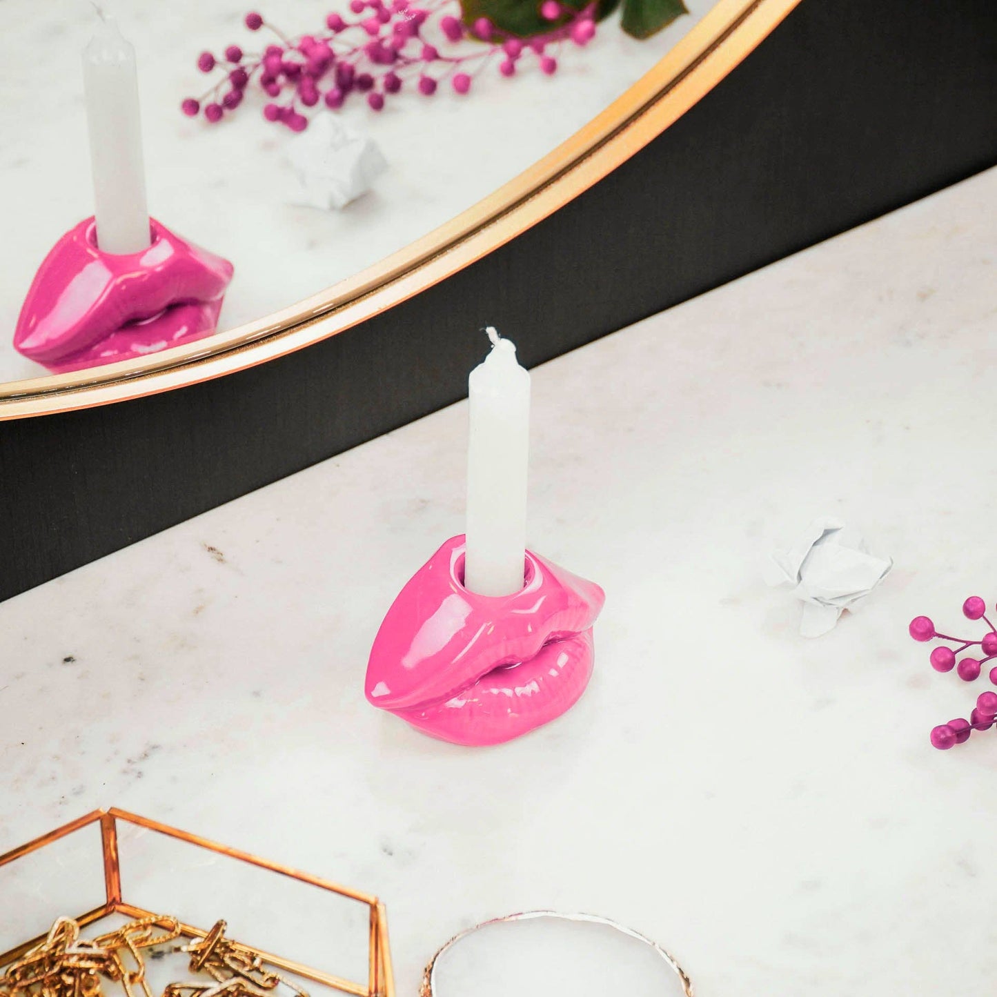 Neon Rosa Lepper - Lysholder
