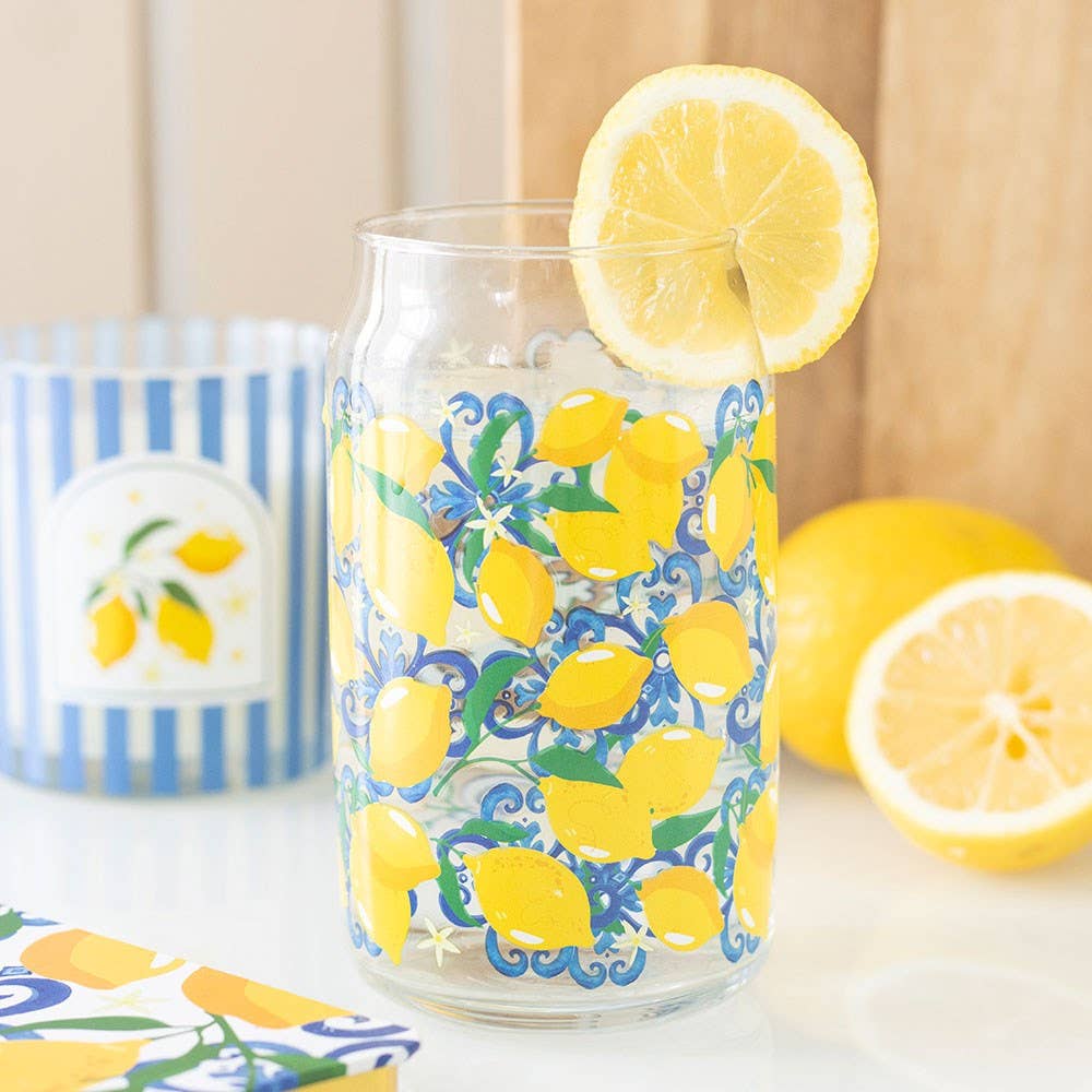 Lemon Print Glass