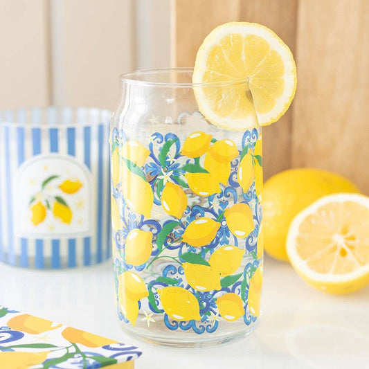 Lemon Print Glass