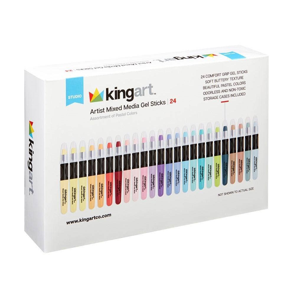 Mixed Media Gel Stick Crayons - 24 Pastel Farger