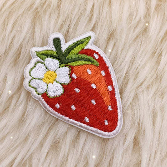 Jordbær Brodert Strykemerke