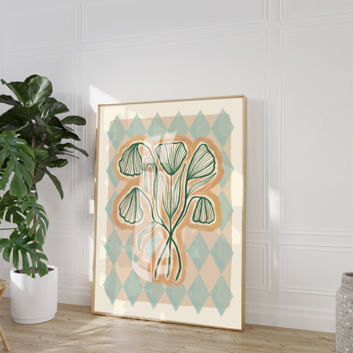 Floral Linje - Kunsttrykk - A5