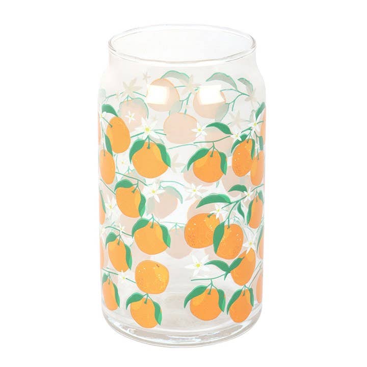 Orange Print Glass